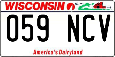 WI license plate 059NCV