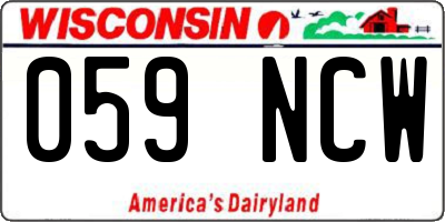 WI license plate 059NCW
