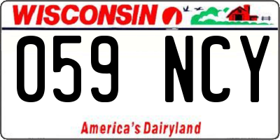 WI license plate 059NCY