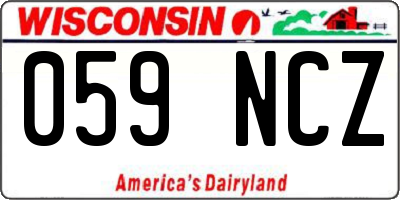 WI license plate 059NCZ