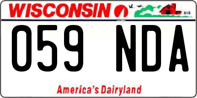 WI license plate 059NDA