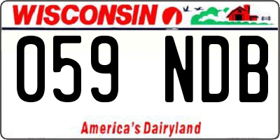 WI license plate 059NDB