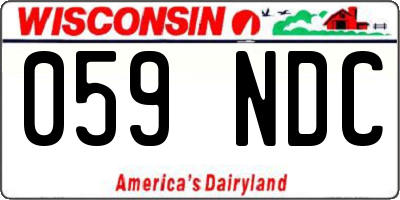 WI license plate 059NDC