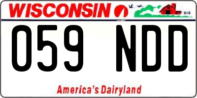 WI license plate 059NDD