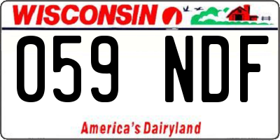 WI license plate 059NDF