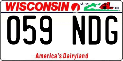 WI license plate 059NDG