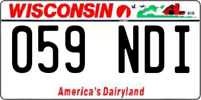 WI license plate 059NDI