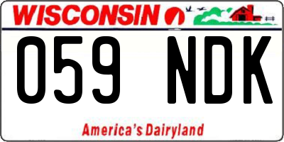 WI license plate 059NDK