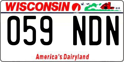 WI license plate 059NDN