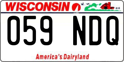 WI license plate 059NDQ