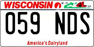 WI license plate 059NDS