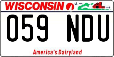 WI license plate 059NDU