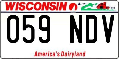 WI license plate 059NDV