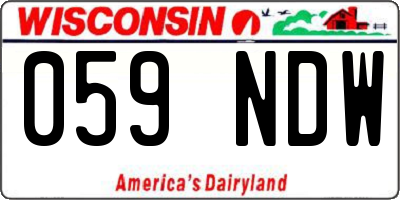 WI license plate 059NDW