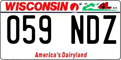 WI license plate 059NDZ