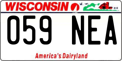 WI license plate 059NEA