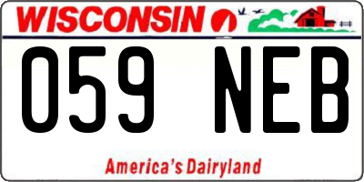 WI license plate 059NEB