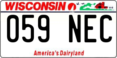 WI license plate 059NEC