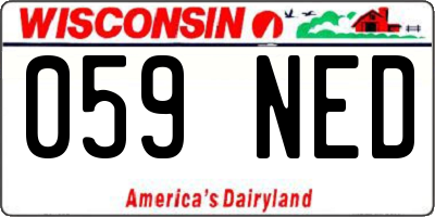WI license plate 059NED