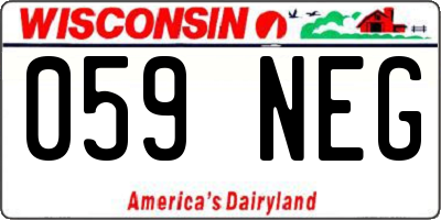 WI license plate 059NEG