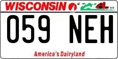 WI license plate 059NEH
