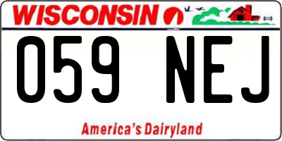 WI license plate 059NEJ
