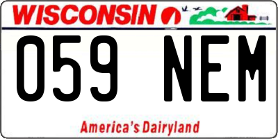 WI license plate 059NEM