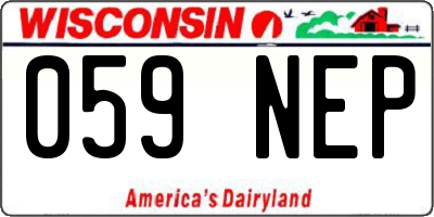 WI license plate 059NEP