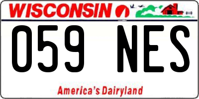 WI license plate 059NES