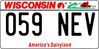 WI license plate 059NEV