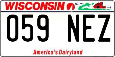 WI license plate 059NEZ