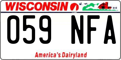 WI license plate 059NFA
