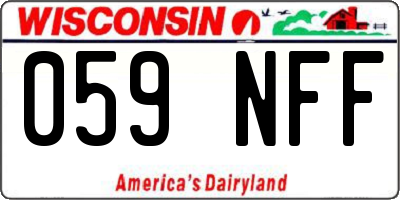 WI license plate 059NFF