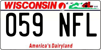 WI license plate 059NFL