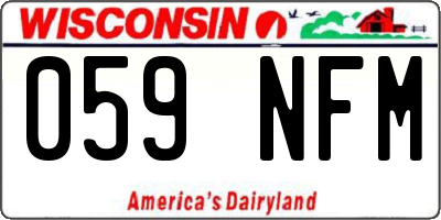 WI license plate 059NFM