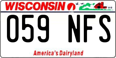 WI license plate 059NFS