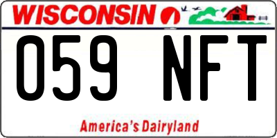 WI license plate 059NFT