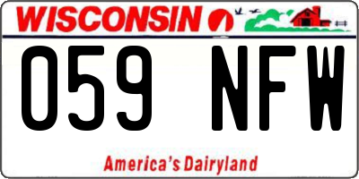 WI license plate 059NFW
