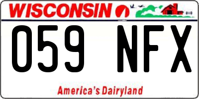 WI license plate 059NFX