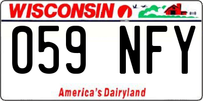 WI license plate 059NFY