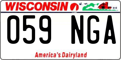 WI license plate 059NGA