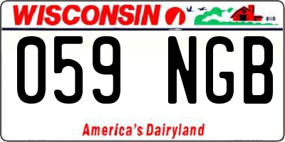 WI license plate 059NGB