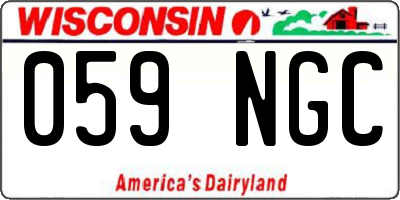 WI license plate 059NGC