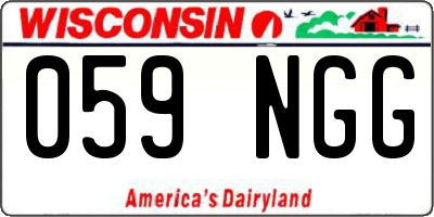 WI license plate 059NGG