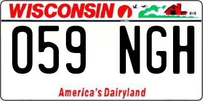 WI license plate 059NGH
