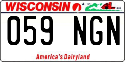 WI license plate 059NGN