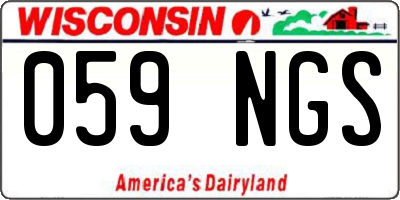 WI license plate 059NGS