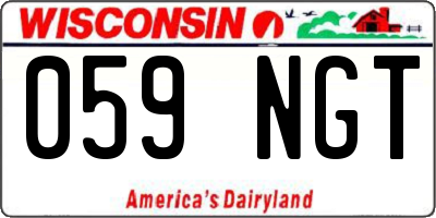 WI license plate 059NGT