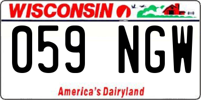 WI license plate 059NGW