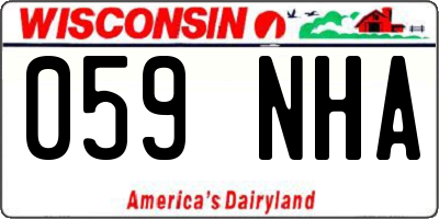 WI license plate 059NHA